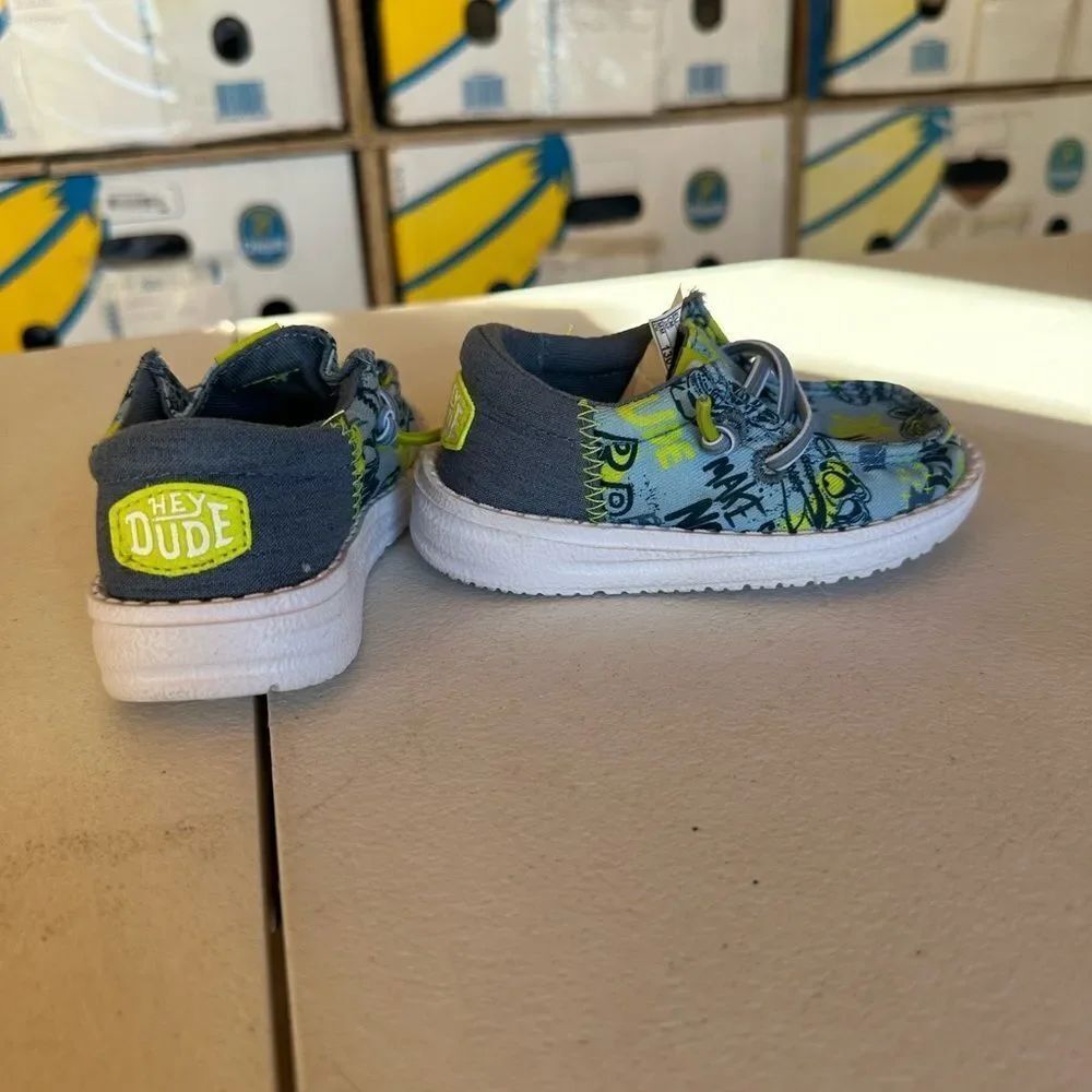 Hey Dude Kids Sneakers - Gray and Yellow